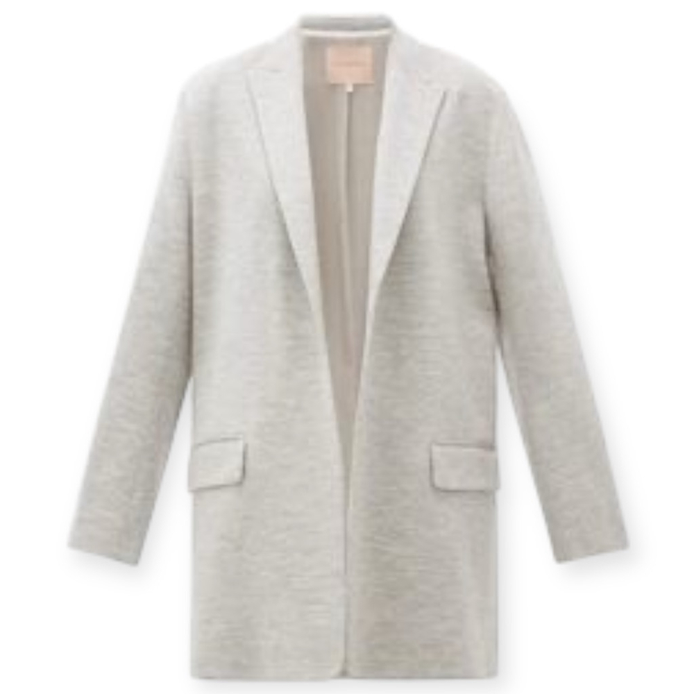 Roksanda Wool Blazer Jacket Light Grey Open Front Size 12 US 8 Medium Large NWT - Picture 1 of 6